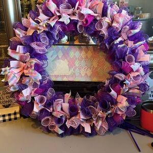Purple and Pink Easter Wreath